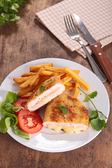 cordon bleu and french fries