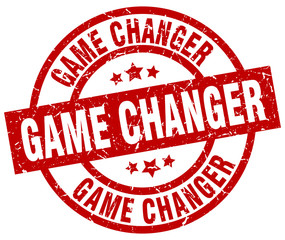 game changer round red grunge stamp