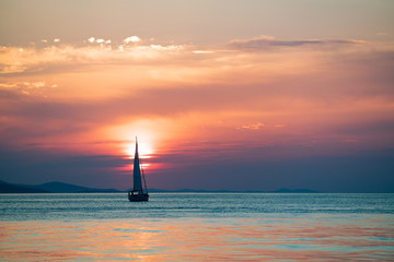 Beautiful sunset time in Zadar, Croatia