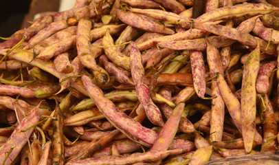 Many Cranberry Bean for sale in the market.