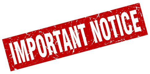 square grunge red important notice stamp
