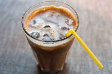 Iced coffee, closeup