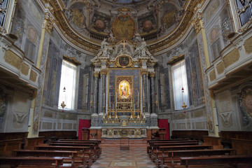 BOLOGNA, ITALY - JULY 20, 2018: Interior of the Basilica of San Domenico. Built in the 13th century
