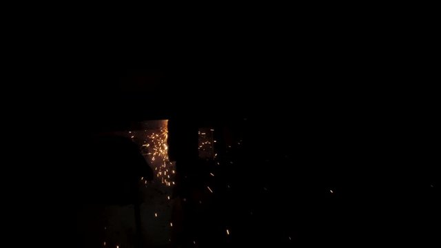 Metal Welding - sparks and flash effect