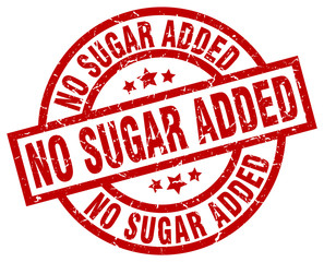 no sugar added round red grunge stamp