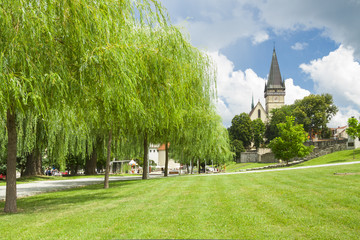 Obraz premium Slovakia, Bardejov, St Egidius Basilica, Summer