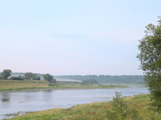 Fototapeta premium Fishing on the river in the summer evening