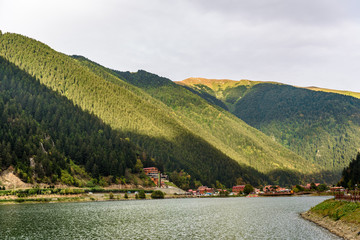 Uzungol lake view – TURKEY - TRABZON - Long lake - view of the mountains and lake in Trabzon