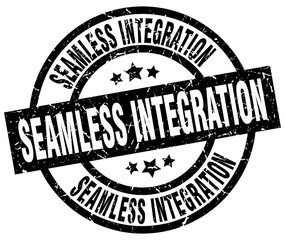 seamless integration round grunge black stamp