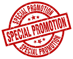 special promotion round red grunge stamp