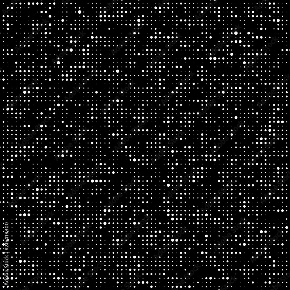 Poster Halftone pattern. Corrupted code. Glitch background. Computer Virus. Gradient design background. Particle virus. Vector Illustration.