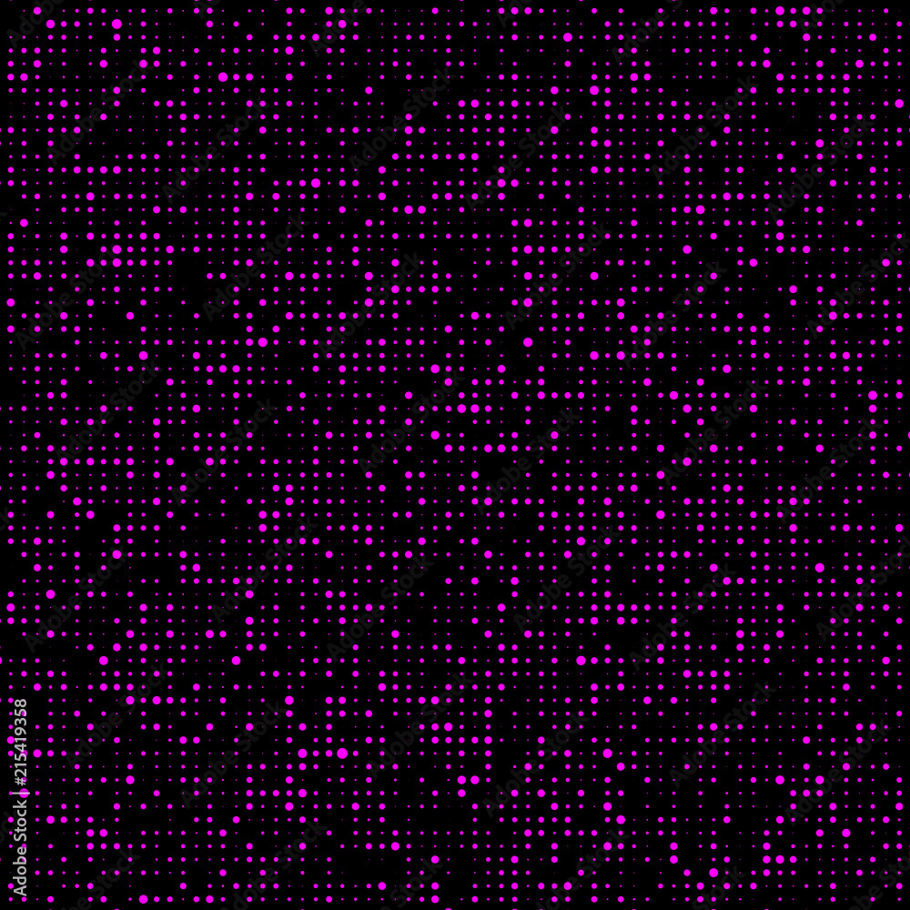 Poster Halftone pattern. Corrupted code. Glitch background. Computer Virus. Gradient design background. Particle virus. Vector Illustration.