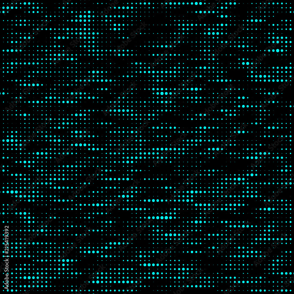 Poster Halftone pattern. Corrupted code. Glitch background. Computer Virus. Gradient design background. Particle virus. Vector Illustration.