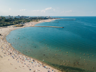 Aerial View Of Constanta Beach In Romania