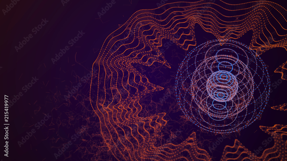 Fototapete Big data visualization. Data array visual concept. Abstract background. Analytics data visualization. 3d rendering.
