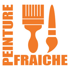 Logo peinture fraîche.