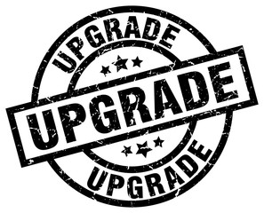 upgrade round grunge black stamp