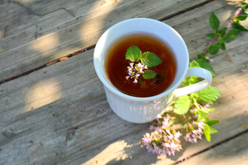 Herbal tea with oregano