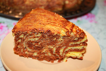 Sponge cake on a saucer