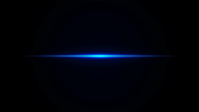 Neon straight blue line, artistic video illustration.