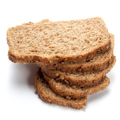 grain bread slices isolated