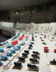 Control panel of the nuclear power plant