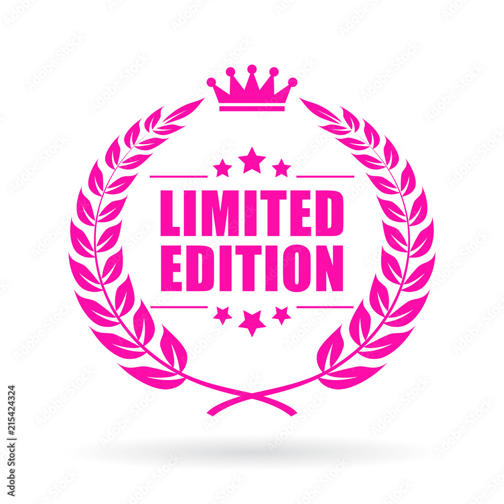 Sticker Limited edition laurels vector icon