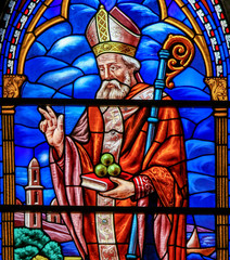 Obraz premium Stained Glass of St Nicholas in Valencia
