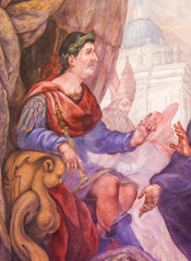 Fresco of a Roman Emperor in Church of St Nicholas, Valencia