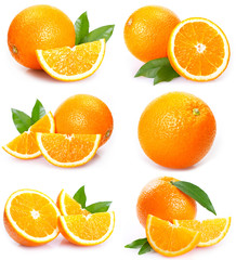 Fresh orange on white background