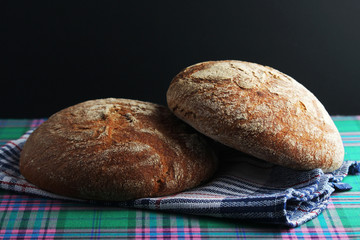 Two loaves of rye brown bread