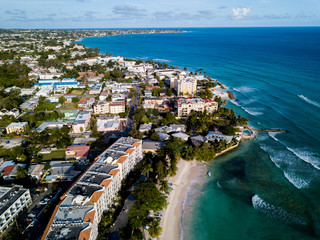 Fototapeta premium Aerial view of the Barbados coastline