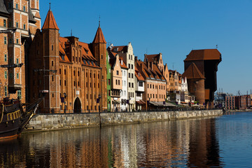 Embankment of Motlawa river in Gdansk