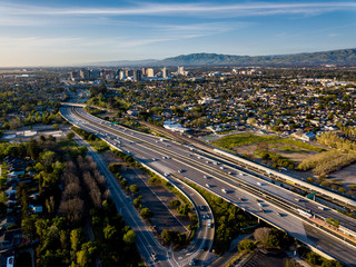 Aerial view of Silicon Valley in California - obrazy, fototapety, plakaty