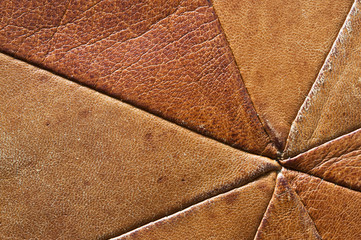 Brown leather texture as a background.