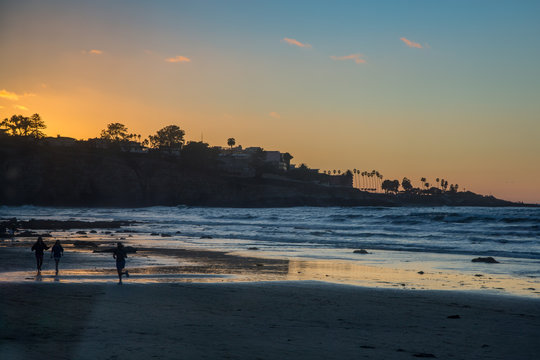 A Winter Sunset at La Jolla Cove, San Diego, California