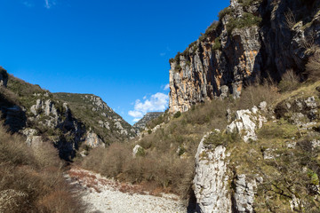 Amazing landscape of Vikos gorge and Pindus Mountains, Zagori, Epirus, Greece
