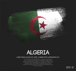Algeria Flag Made of Glitter Sparkle Brush Paint Vector © natanaelginting