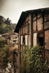 Fototapeta na wymiar Xiahao Old street closeup