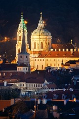 Fototapeta na wymiar Prague skyline rooftop view dome