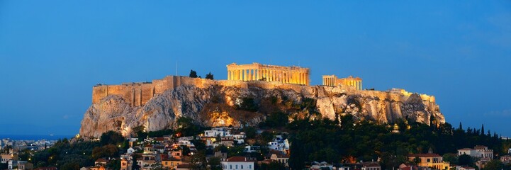 Athens skyline rooftop night