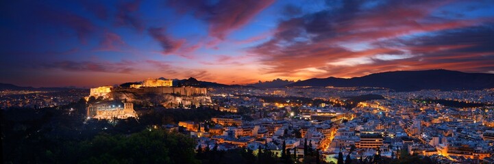 Fototapeta na wymiar Athens skyline from mountain