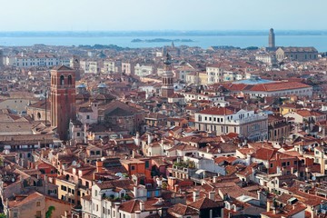 Fototapeta na wymiar Venice skyline viewed from above