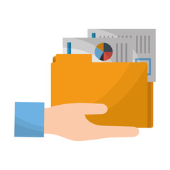 hand holds folder paper document report