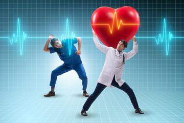 Man doctor in cardiology telemedicine concept