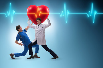 Man doctor in cardiology telemedicine concept