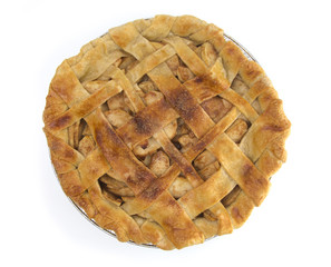 Homemade Apple Pie Isolated on a White Background