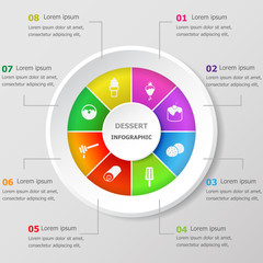 Infographic design template with dessert icons