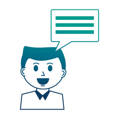 business man and speech bubble communication