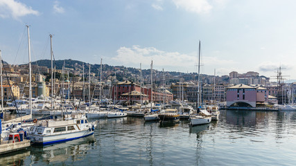 Fototapeta na wymiar View of the Port of Genoa
